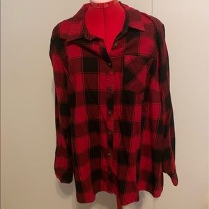 Sonoma Red and Black Checkered Flannel Shirt